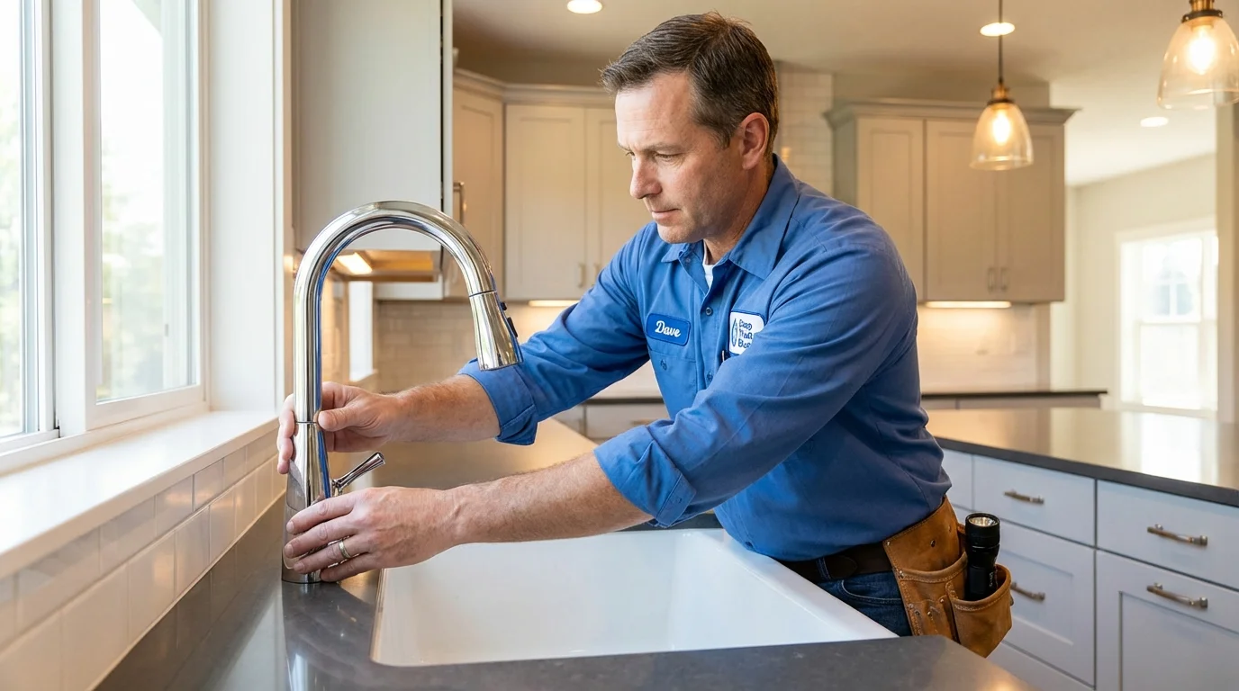 Kitchen faucet installation by Johns Plumbing LLC in Bushnell